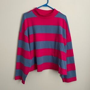 Dolan Striped Long Sleeve Top Size 3X Pink and Blue